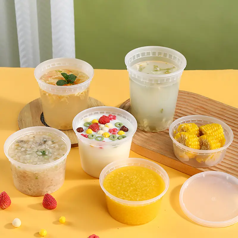 12oz transparenter runder Deli-Lebensmittelbehälter aus Kunststoff