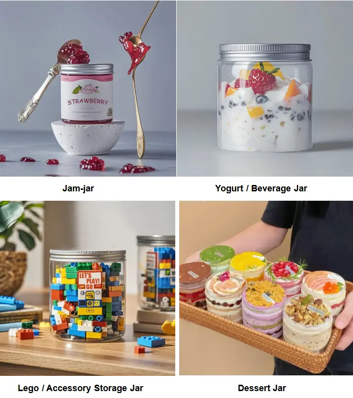 PET Plastic Storage Jar with Lid