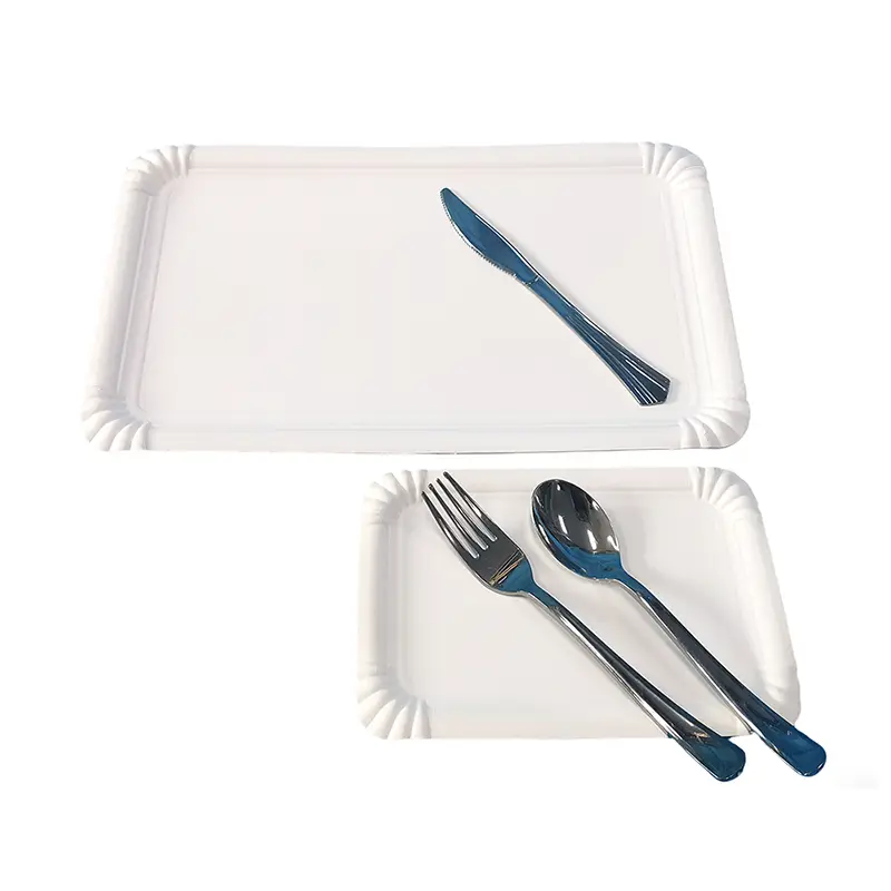 Rechteckiger weißer Partykuchen-Pappteller